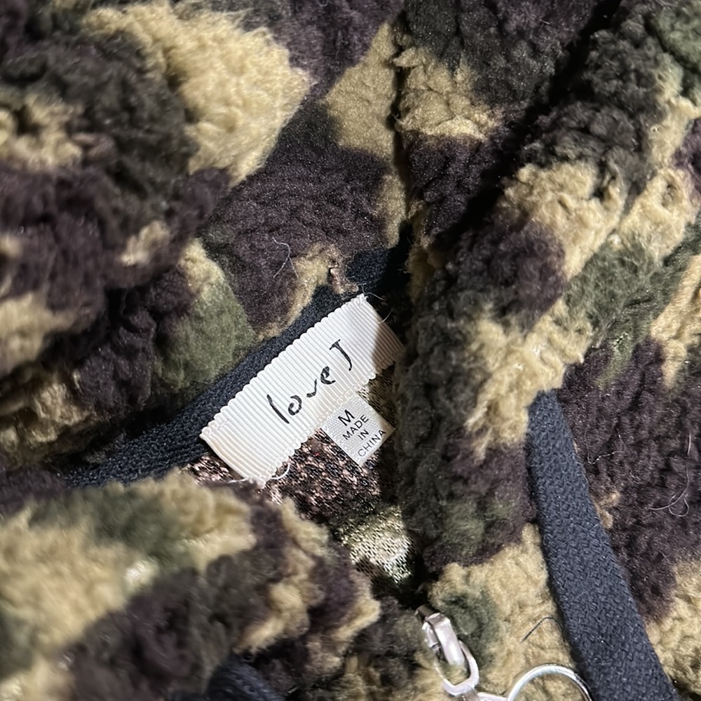 Camouflage Sherpa Full Zip Hoodie - Picture 3 of 5